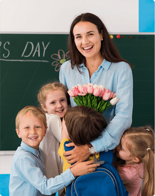 Teacher with children in classroom